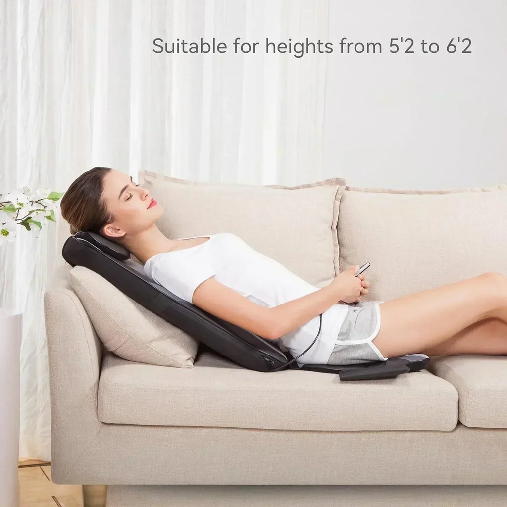 Snailax Shiatsu Massage Cushion with Heat Massage Chair Pad Kneading Back Massager for Home