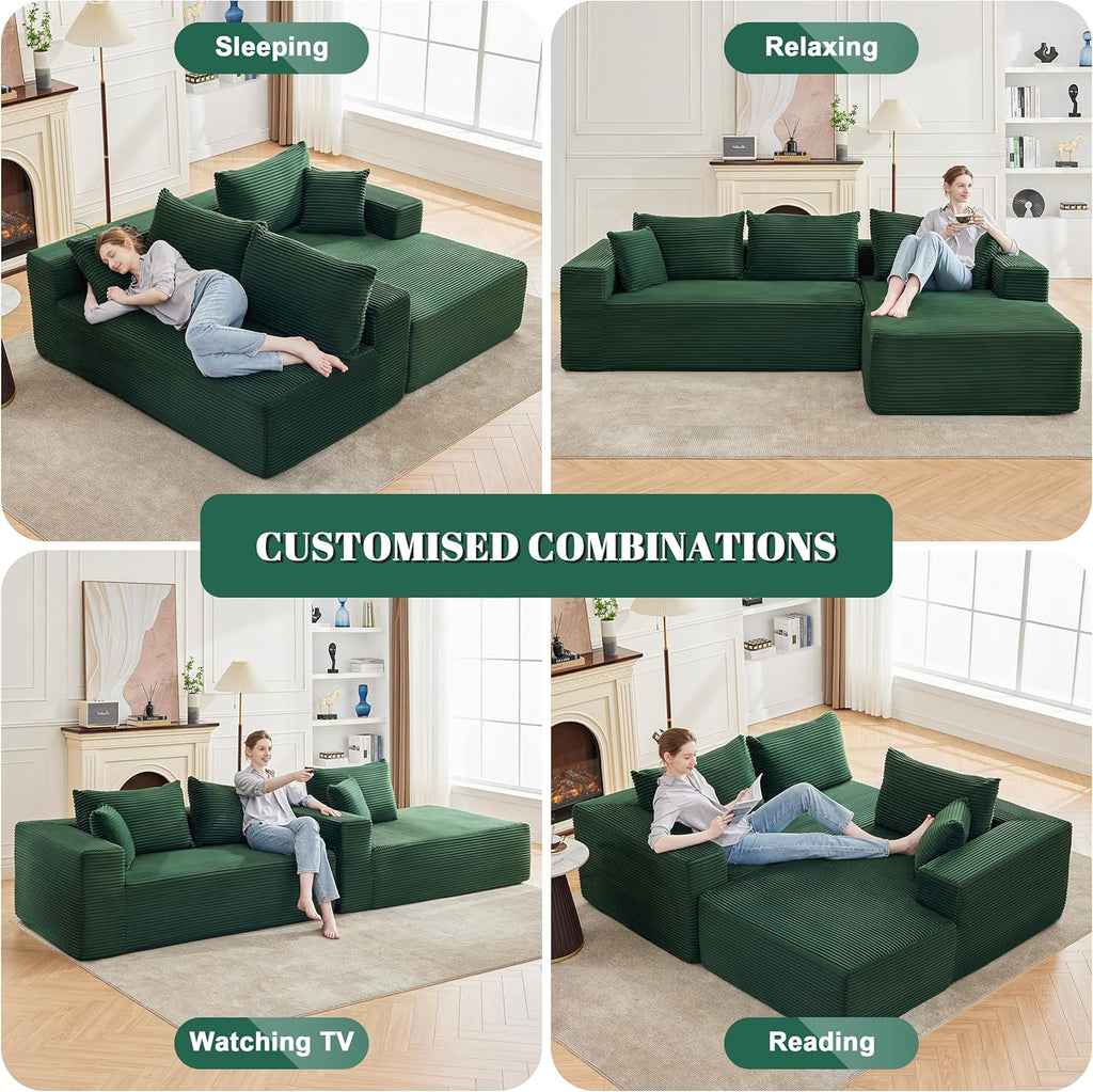 110-inch cloud sofa boneless sofa in the living room modular sofa with deep seats