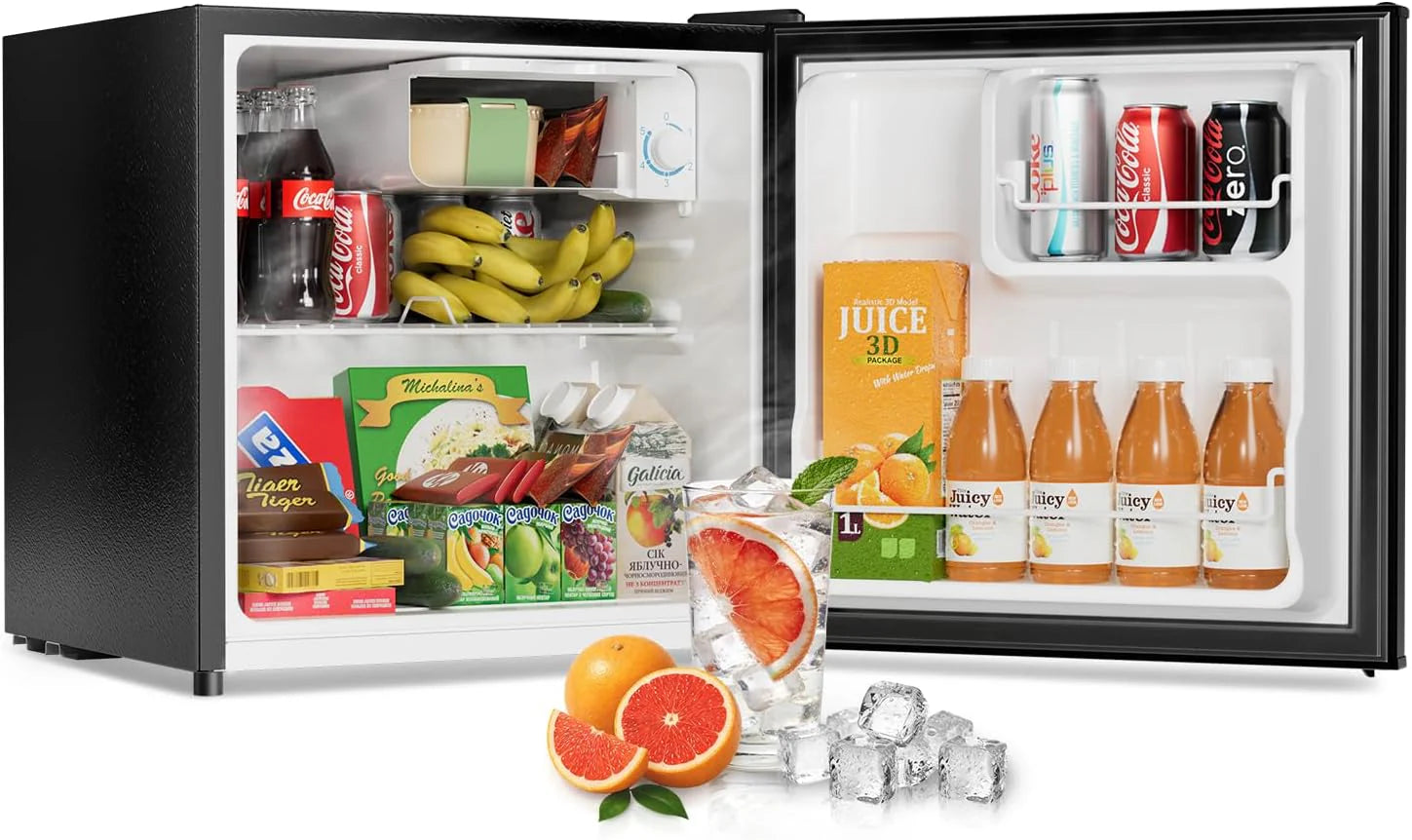 3.2 Cu Ft Mini Fridge with Freezer - Energy Efficient, Double Door Upright Freezer for Bedroom