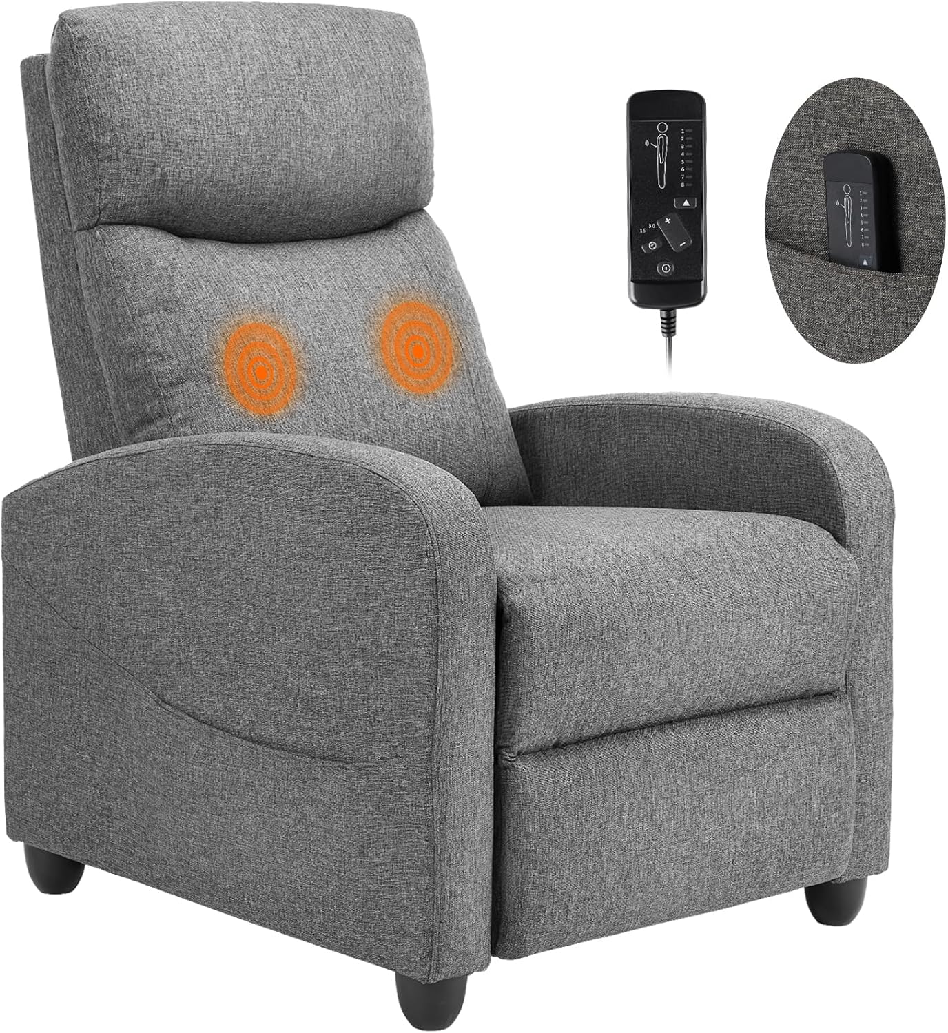 Adult massage recliner adjustable home theater seat modern fabric recliner