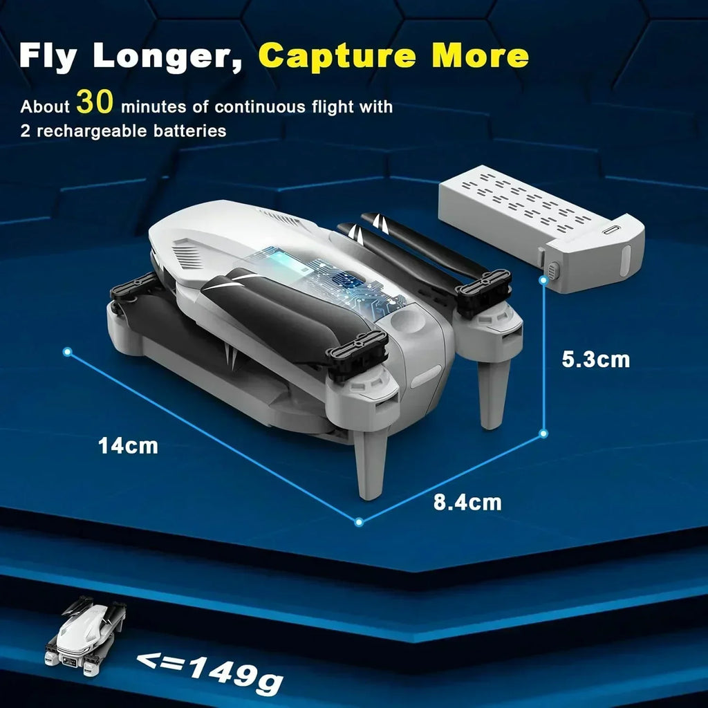 2K HD FPV Drone for Adults with Camera Altitude Hold Foldable and Portable