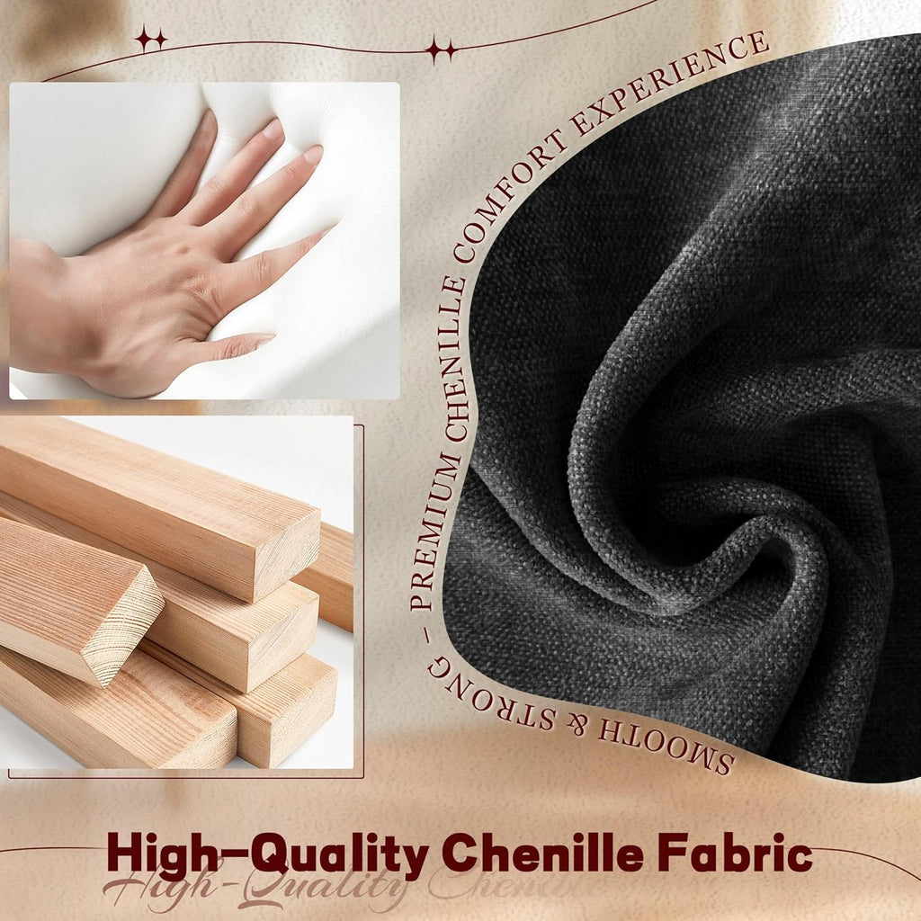 Adult rocking chair, gliding recliner, 360° rotating rocking chair with massage and heating function