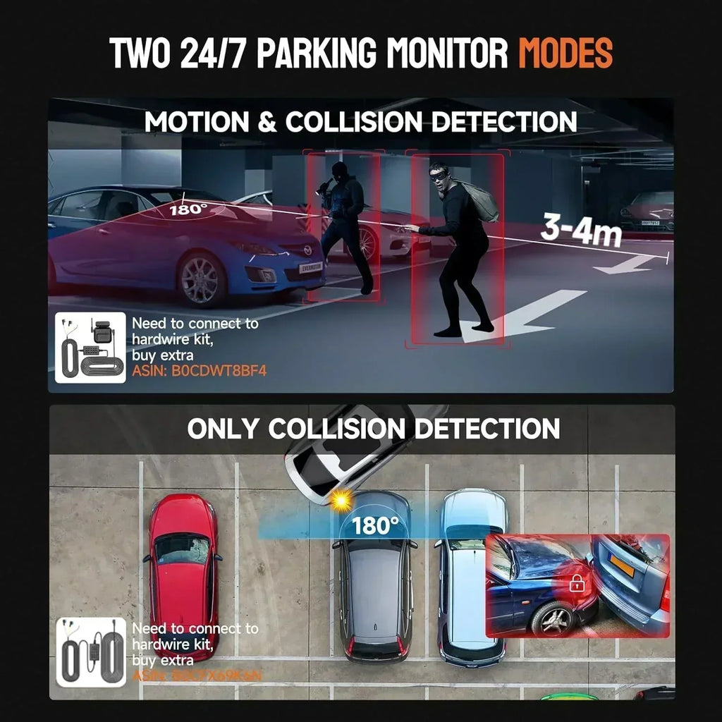 360�� Dash Cam 4-Channel FHD 4*1080P Wi-Fi GPS Voice Control Car Camera Front 2K+1080P