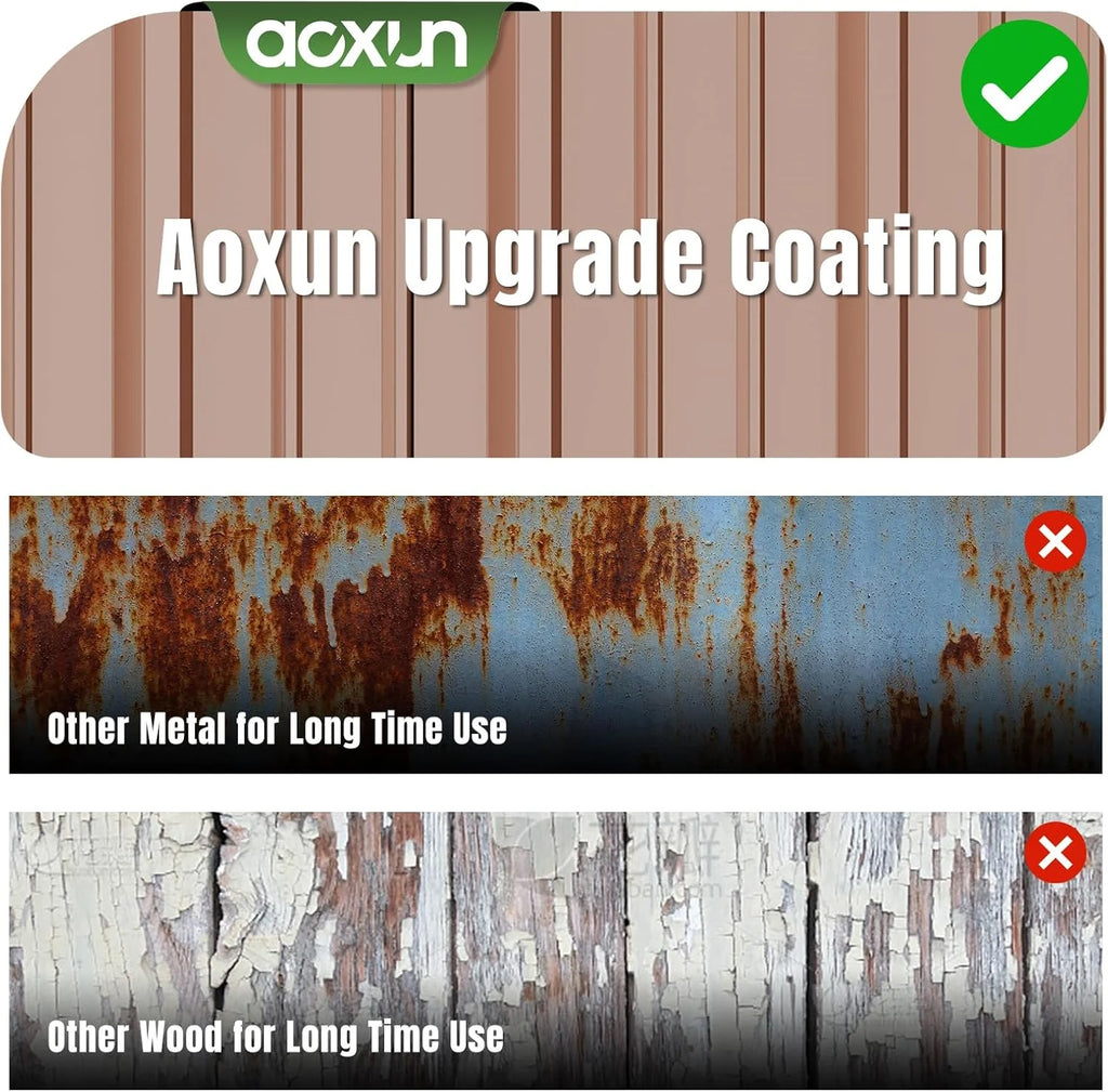 Aoxun 6.2x4 FT Shed Outdoor Storage Shed Metal Garden Shed Slooping Roof Tool Shed Bike Shed