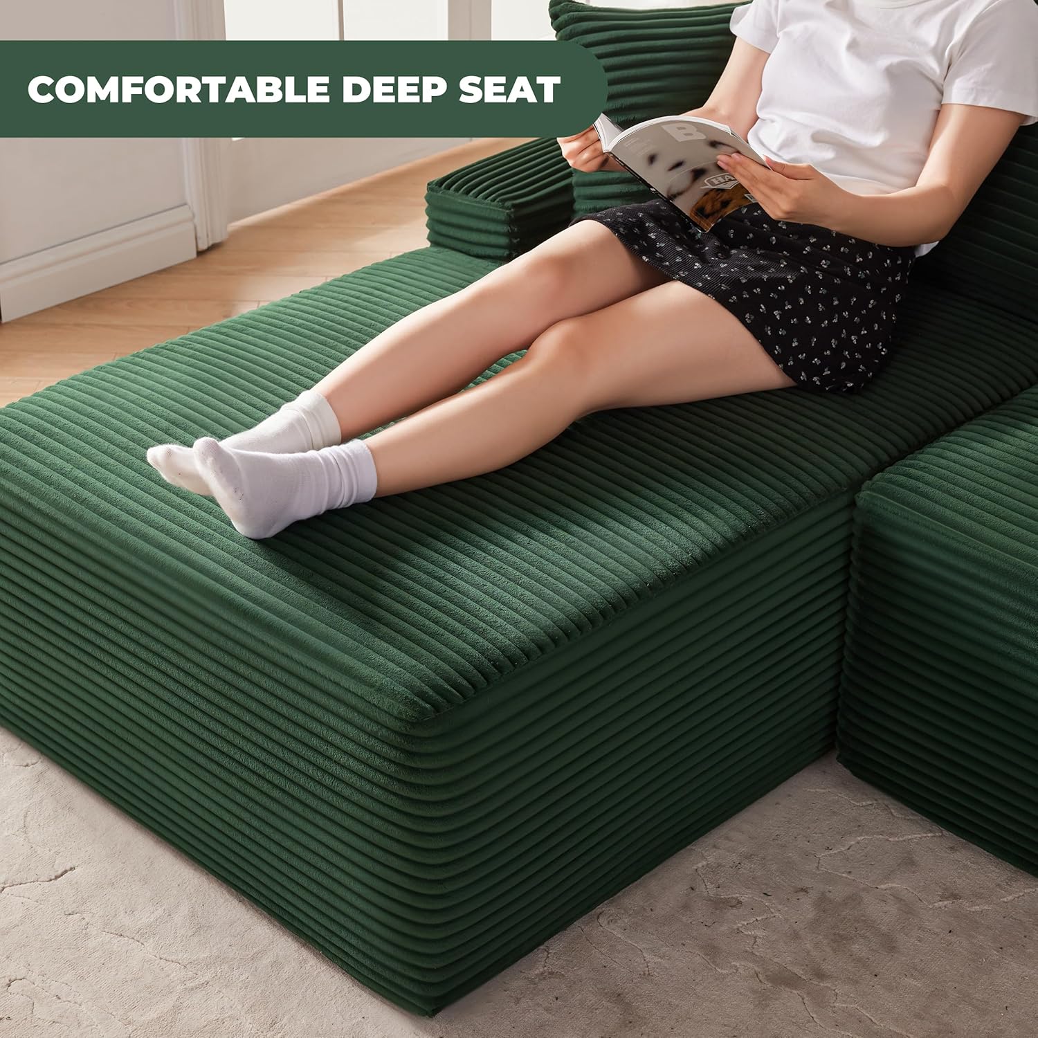 110-inch cloud sofa boneless sofa in the living room modular sofa with deep seats