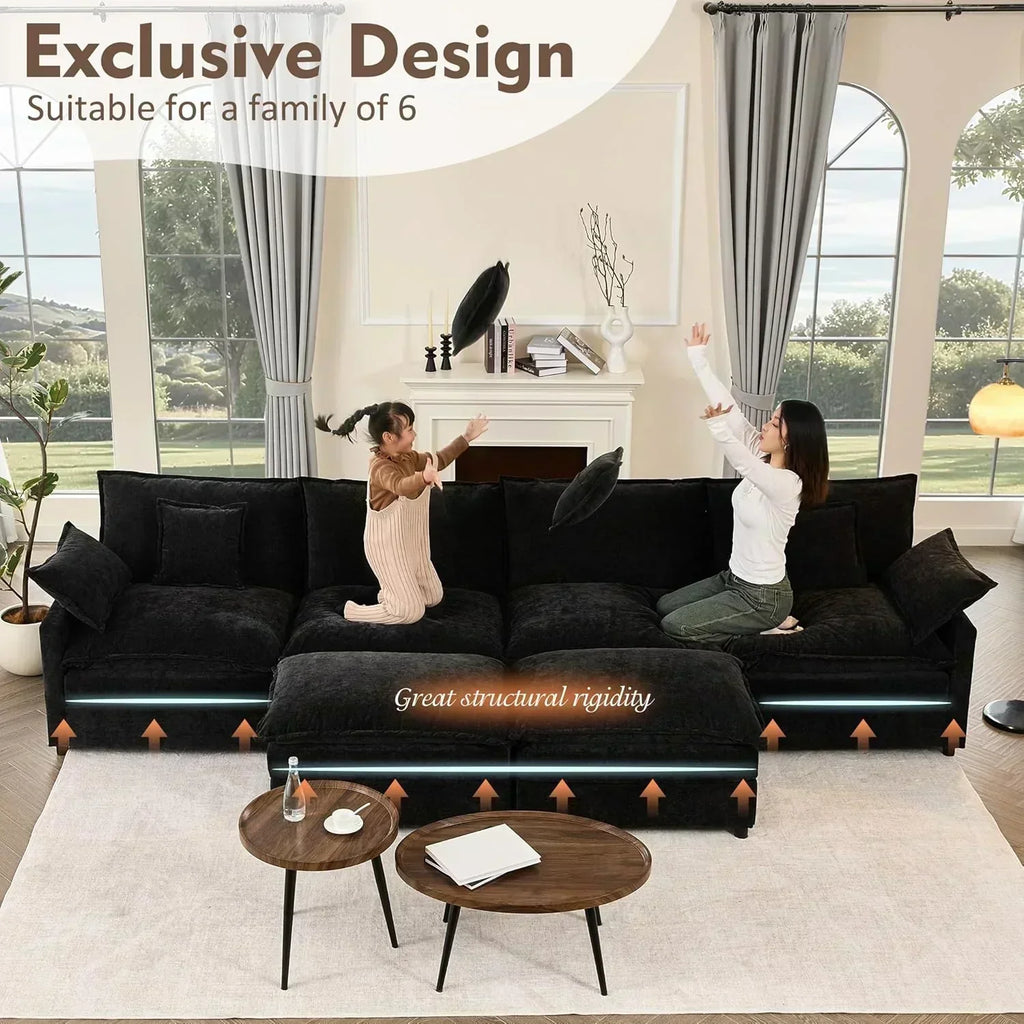 108 Inch U Shape Sofa Sectional Sofa Comfortable Cloud Sofa Living Room Deep Seat Sofa