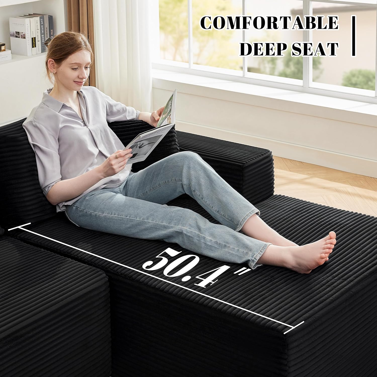 110-inch cloud sofa boneless sofa in the living room modular sofa with deep seats