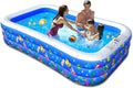 Inflatable Swimming Pool, 120 x 72 x 22 Kiddie Pools, Family Lounge Pools Thickened Above Ground Family Pool for Summer Water Party, Backyard, Garden Lawn, Blue