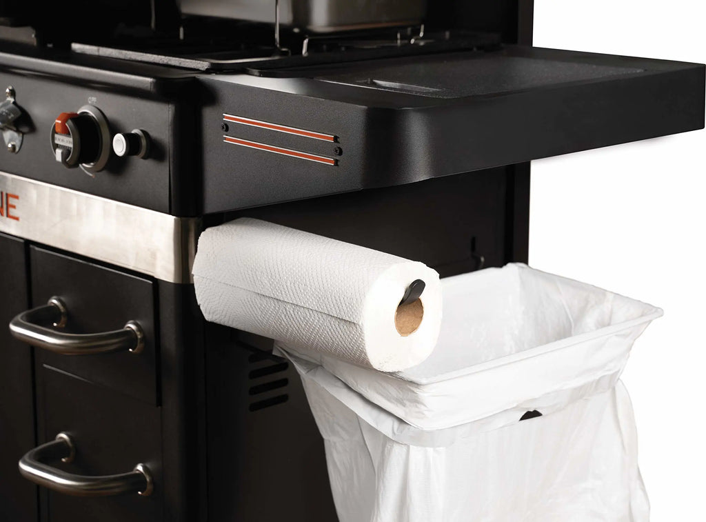 Blackstone 1962 Air Fryer Combo Two Burners Stainless Steel Gas Hood Wheels Two Side Shelf