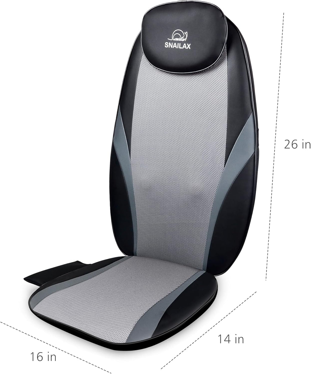 Snailax Shiatsu Massage Cushion with Heat Massage Chair Pad Kneading Back Massager for Home