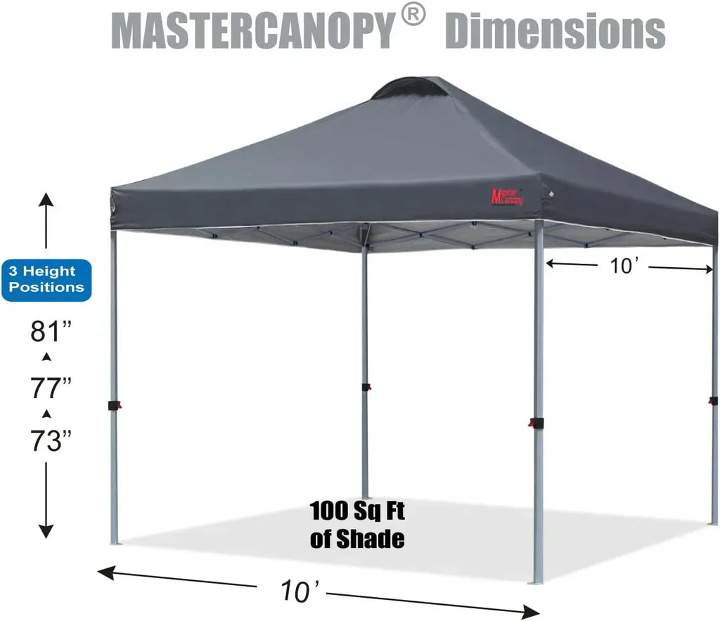 Durable Pop-up Canopy Tent with Roller Bag (10x10 Black)