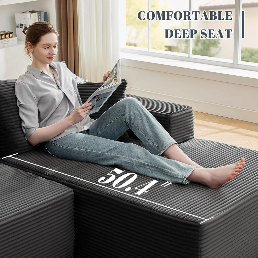 110-inch cloud sofa boneless sofa in the living room modular sofa with deep seats