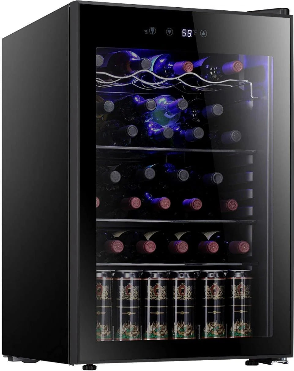 Antarctic Star 26 Bottle 130 Can Wine Cooler Cabinet Beverage Refrigerator Mini Wine Cellar