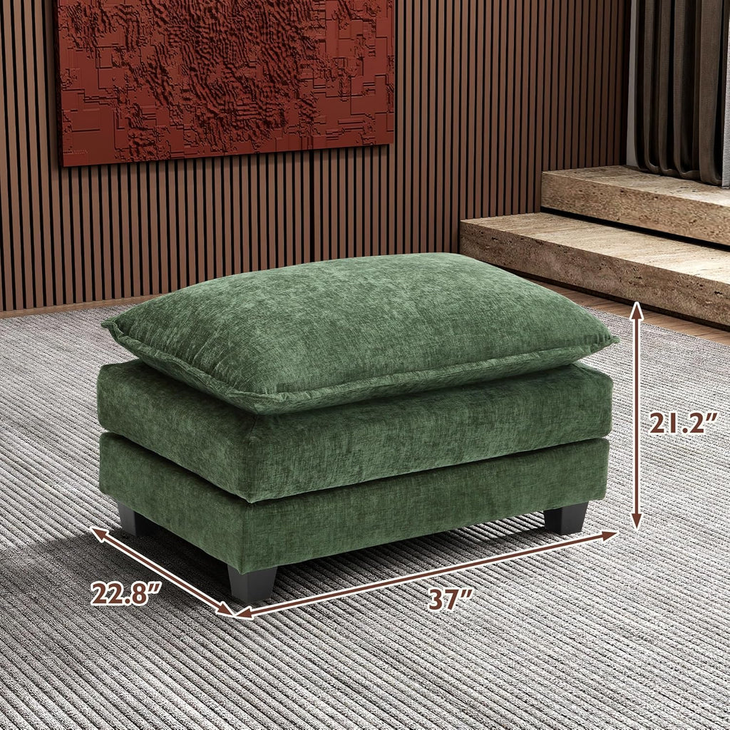 111.4 Inch L Shaped Modern Sofa Modular Cloud Sofa with Ottoman 4 Seater Chenille Deep Seat Sofa